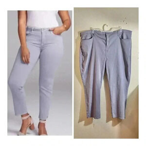 NYDJ Jeans Women Plus Size 28 Curves 360 Slim Straight Ankle Leg Gray NEW